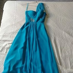 Beautiful aqua bridesmaid dress